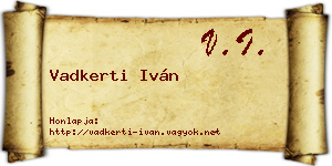 Vadkerti Iván névjegykártya