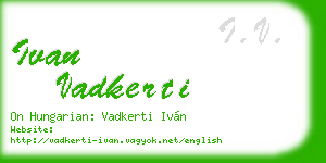 ivan vadkerti business card